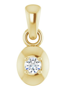 14K White Gold .06 CT Diamond Solitaire Pendant