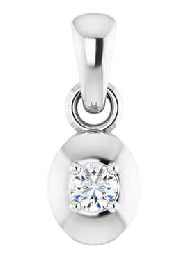 14K White Gold .06 CT Diamond Solitaire Pendant