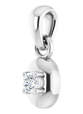 14K White Gold .06 CT Diamond Solitaire Pendant