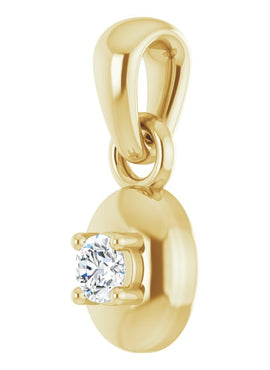 14K White Gold .06 CT Diamond Solitaire Pendant