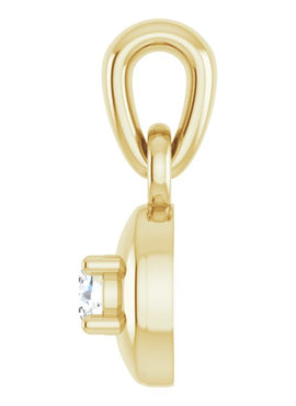 14K White Gold .06 CT Diamond Solitaire Pendant