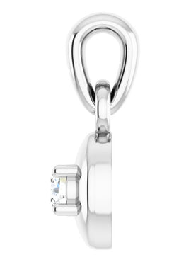 14K White Gold .06 CT Diamond Solitaire Pendant
