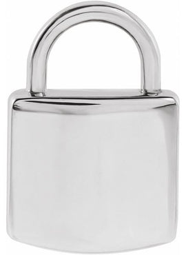 14K Yellow Gold Engravable Lock Pendant