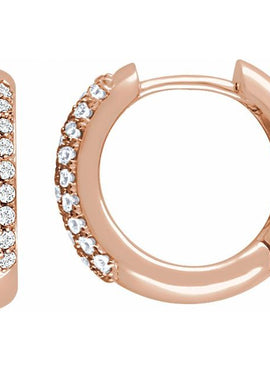14K White Gold 1/3 CTW Natural Diamond Hoop Earrings