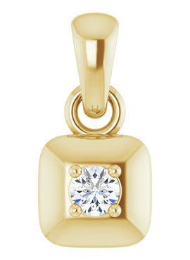 14K White Gold .06 CT Diamond Solitaire Pendant