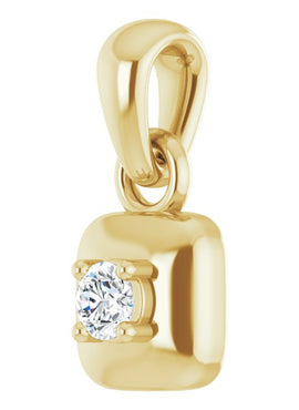 14K White Gold .06 CT Diamond Solitaire Pendant