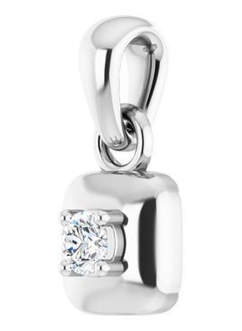 14K White Gold .06 CT Diamond Solitaire Pendant