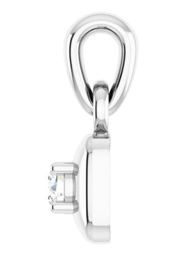 14K White Gold .06 CT Diamond Solitaire Pendant