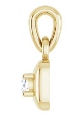 14K White Gold .06 CT Diamond Solitaire Pendant