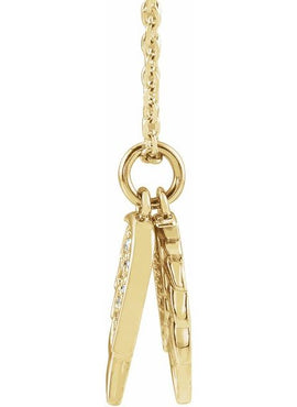 14K Rose Gold .03 CTW Natural Diamond Angel Wings Pendant