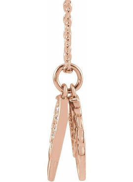 14K Rose Gold .03 CTW Natural Diamond Angel Wings Pendant