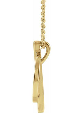 14K Yellow Gold Negative Space Circle Pendant