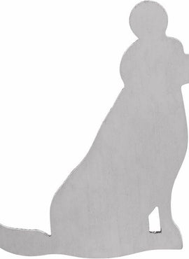14K Yellow Gold 20 Gauge Dog Stamping with External Undrilled Eyelet