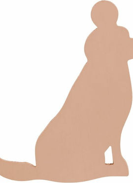 14K Yellow Gold 20 Gauge Dog Stamping with External Undrilled Eyelet