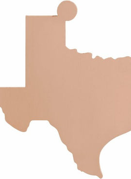 14K Yellow Gold 20 Gauge Texas Stamping with External Undrilled Eyelet