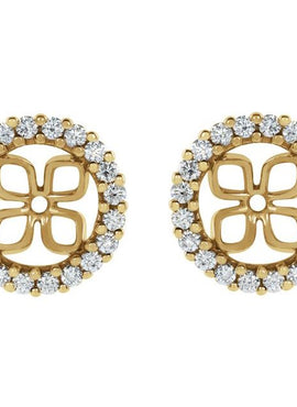 14K White Gold 8.5 mm ID 1/2 CTW Natural Diamond Earring Jackets