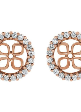 14K White Gold 8.5 mm ID 1/2 CTW Natural Diamond Earring Jackets