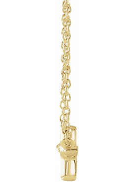 14K Rose Gold Sideways Cross 18
