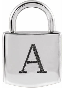 14K Yellow Gold Engravable Lock Pendant