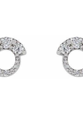 14K White Gold 1/2 CTW Natural Diamond Graduated Circle Earrings