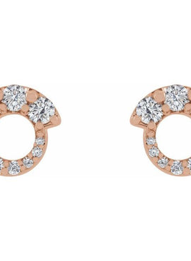 14K White Gold 1/2 CTW Natural Diamond Graduated Circle Earrings