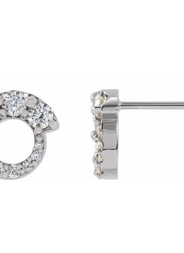 14K White Gold 1/2 CTW Natural Diamond Graduated Circle Earrings