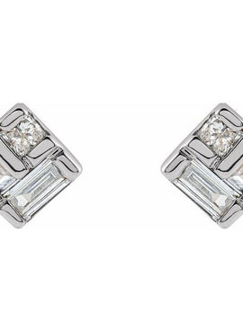 14K Yellow Gold 1/6 CTW Natural Diamond Geometric Earrings