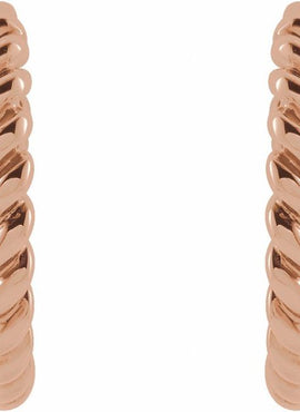 14K White Gold Rope 11 mm Hoop Earrings