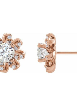 14K White Gold 1 CTW Natural Diamond Halo-Style Earrings
