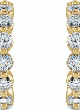 14K White Gold 1 3/8 CTW Natural Diamond 16.5 mm Hoop Earrings