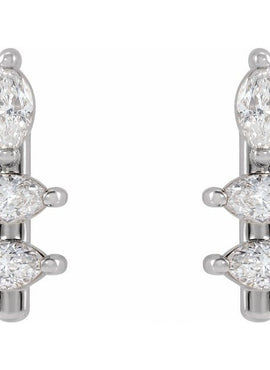 14K Yellow Gold 1/5 CTW Natural Diamond Bar Earrings