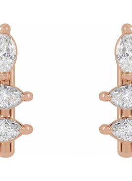 14K Yellow Gold 1/5 CTW Natural Diamond Bar Earrings