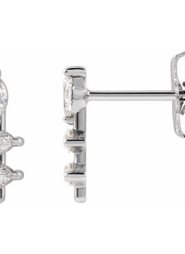14K Yellow Gold 1/5 CTW Natural Diamond Bar Earrings