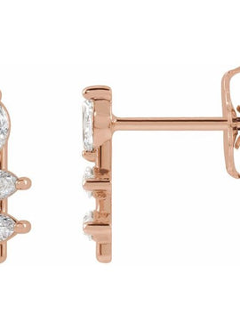 14K Yellow Gold 1/5 CTW Natural Diamond Bar Earrings