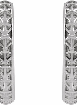 14K Yellow Gold Geometric 13.5 mm Hoop Earrings