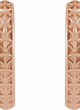 14K Yellow Gold Geometric 13.5 mm Hoop Earrings