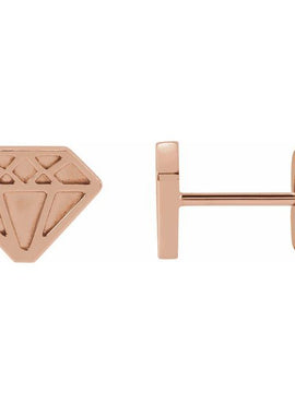 14K Yellow Gold Tiny Diamond Earrings
