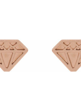 14K Yellow Gold Tiny Diamond Earrings