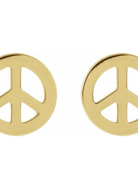 14K Rose Gold Tiny Peace Earrings