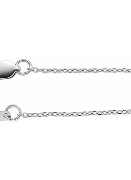 14K White Gold 1 mm Adjustable Diamond-Cut Cable 6 1/2-7 1/2
