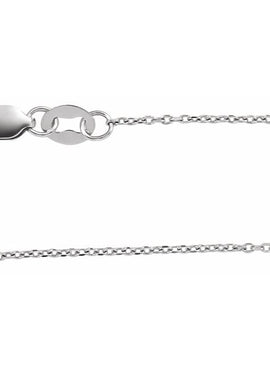 14K White Gold 1 mm Adjustable Diamond-Cut Cable 6 1/2-7 1/2