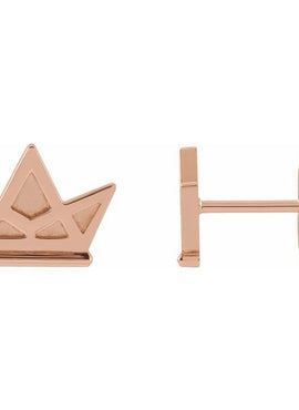 Platinum Tiny Crown Earrings