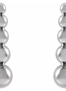 14K White Gold Graduated Ball Earrings