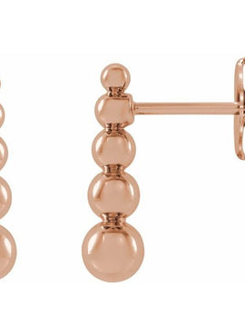 14K White Gold Graduated Ball Earrings