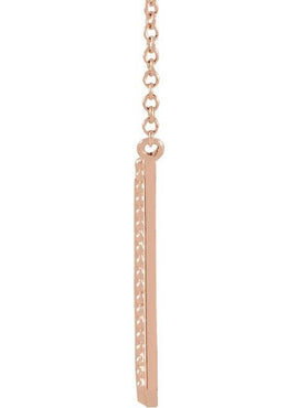 14K Rose Gold Engravable Beaded Bar 16