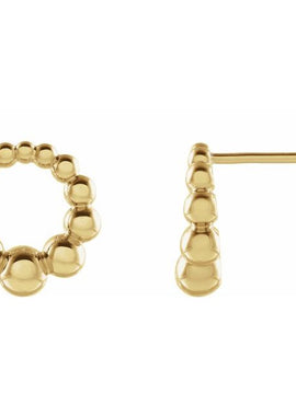 14K Yellow Gold Graduated Beaded Circle Earrings