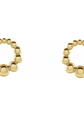 14K Yellow Gold Graduated Beaded Circle Earrings