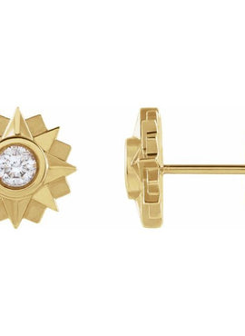 14K Yellow Gold 1/3 CTW Natural Diamond Sun Earrings