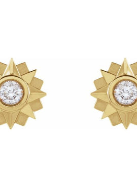 14K Yellow Gold 1/3 CTW Natural Diamond Sun Earrings