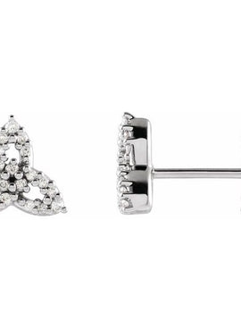 14K White Gold 1/10 CTW Natural Diamond Celtic-Inspired Trinity Earrings